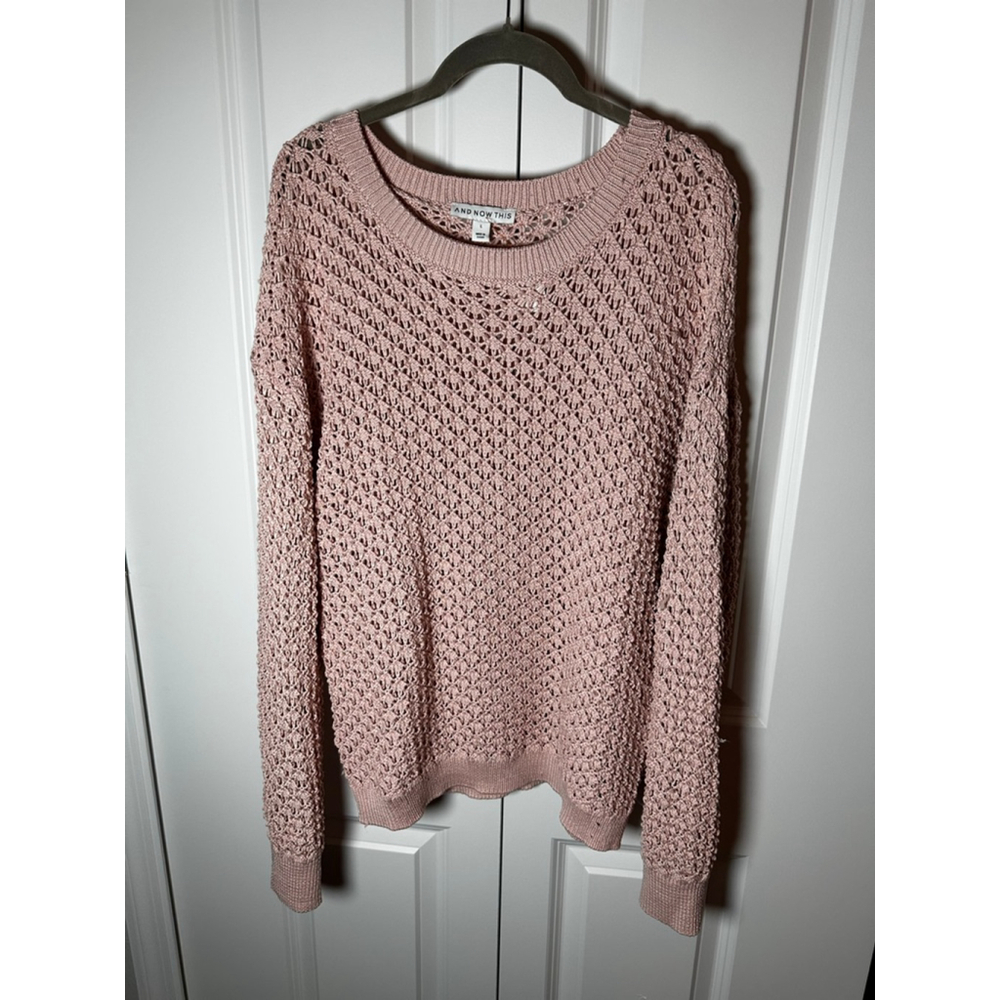 AND NOW THIS Pink Crew Neck Sweater L